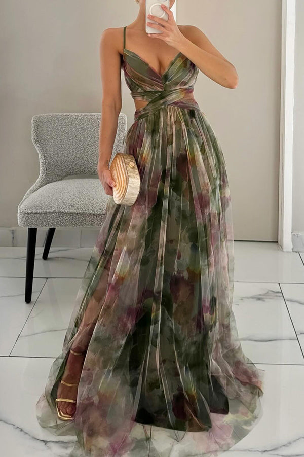 Abito Lungo Donna in mesh, motivo floreale — vista 8