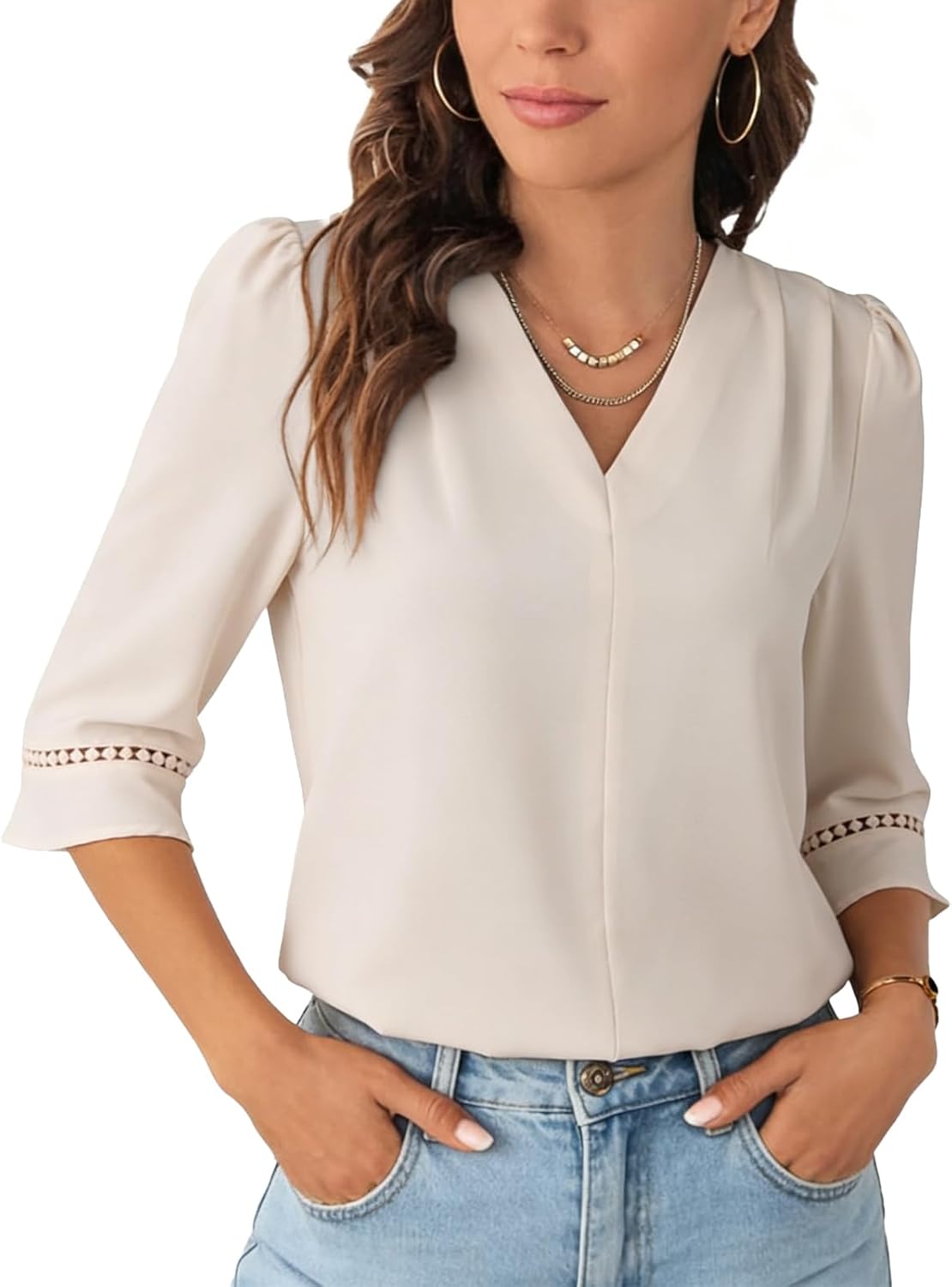 Mina T-Shirt Donna Scollo a V – Linea Slim Côtelée Stretch, Maniche Corte Estate