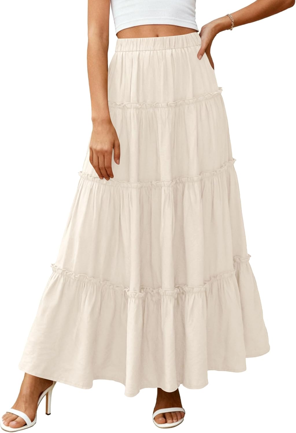 Layza Gonna Maxi Donna – Gonna Bohémien Vita Alta, Fluida & Balze Estate