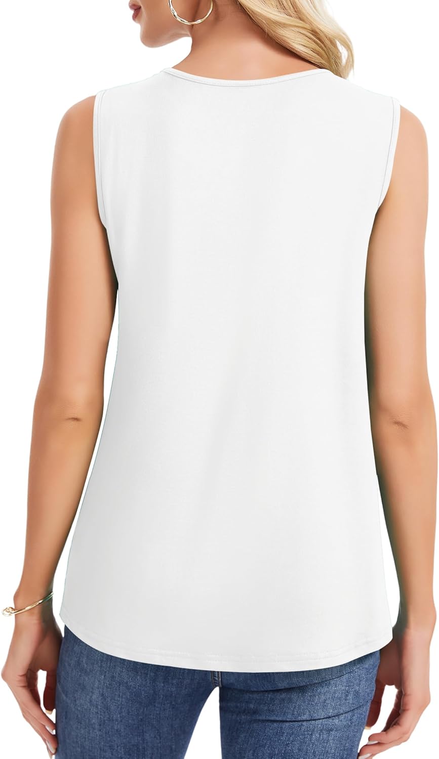 Léa Top Donna Pizzo – Débardeur Long Girocollo Linea Fluida Elegante Estate