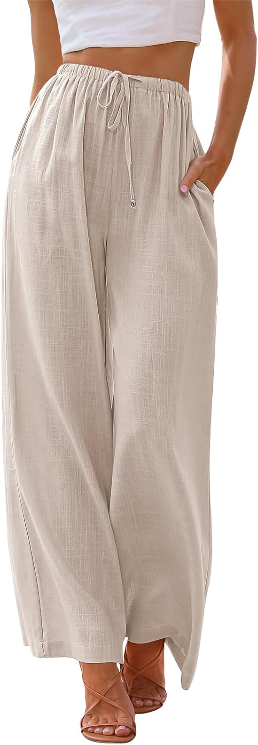 Jaime Pantalone Donna Palazzo Lin – Linea Large Fluida, Vita Elastica Estate Chic