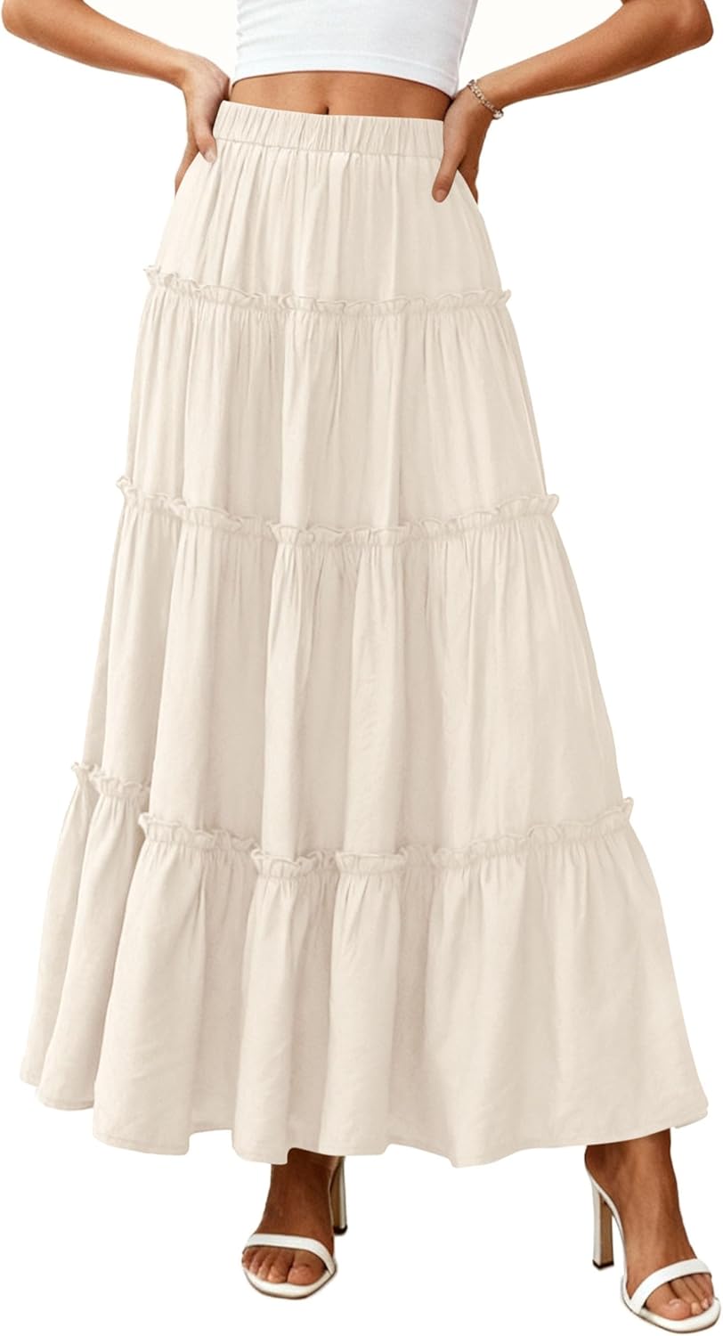 Layza Gonna Maxi Donna – Gonna Bohémien Vita Alta, Fluida & Balze Estate