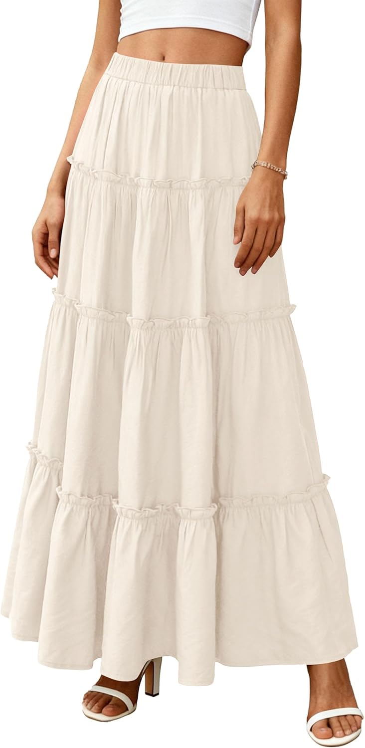 Layza Gonna Maxi Donna – Gonna Bohémien Vita Alta, Fluida & Balze Estate