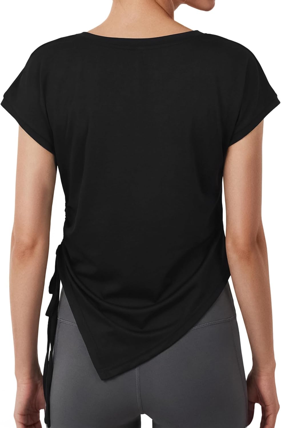 Josefa Top Donna – Scollo a V Asymétrique, Détail Froncé Regolabile & Maniche Corte Chic