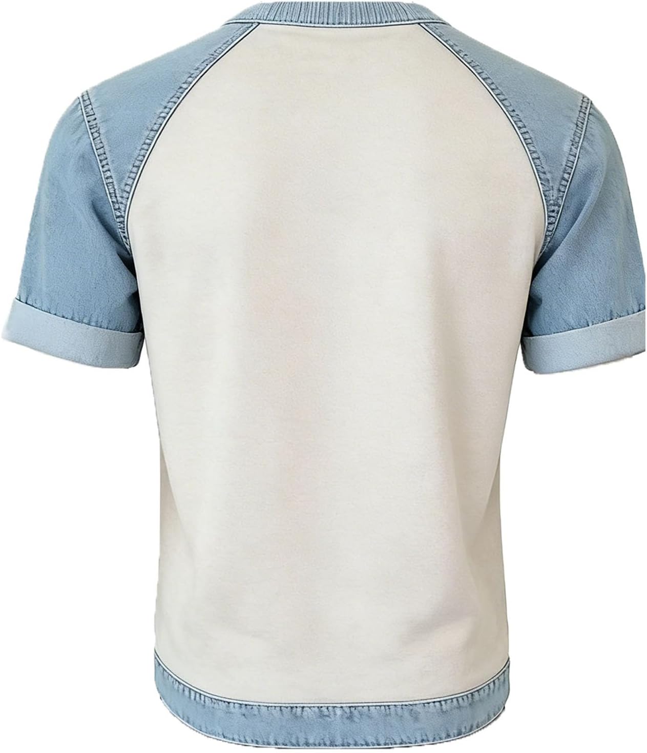 Glaidel Blusa Donna Girocollo – T-Shirt Denim Leggero Linea Fluida Casual Elegante Estate