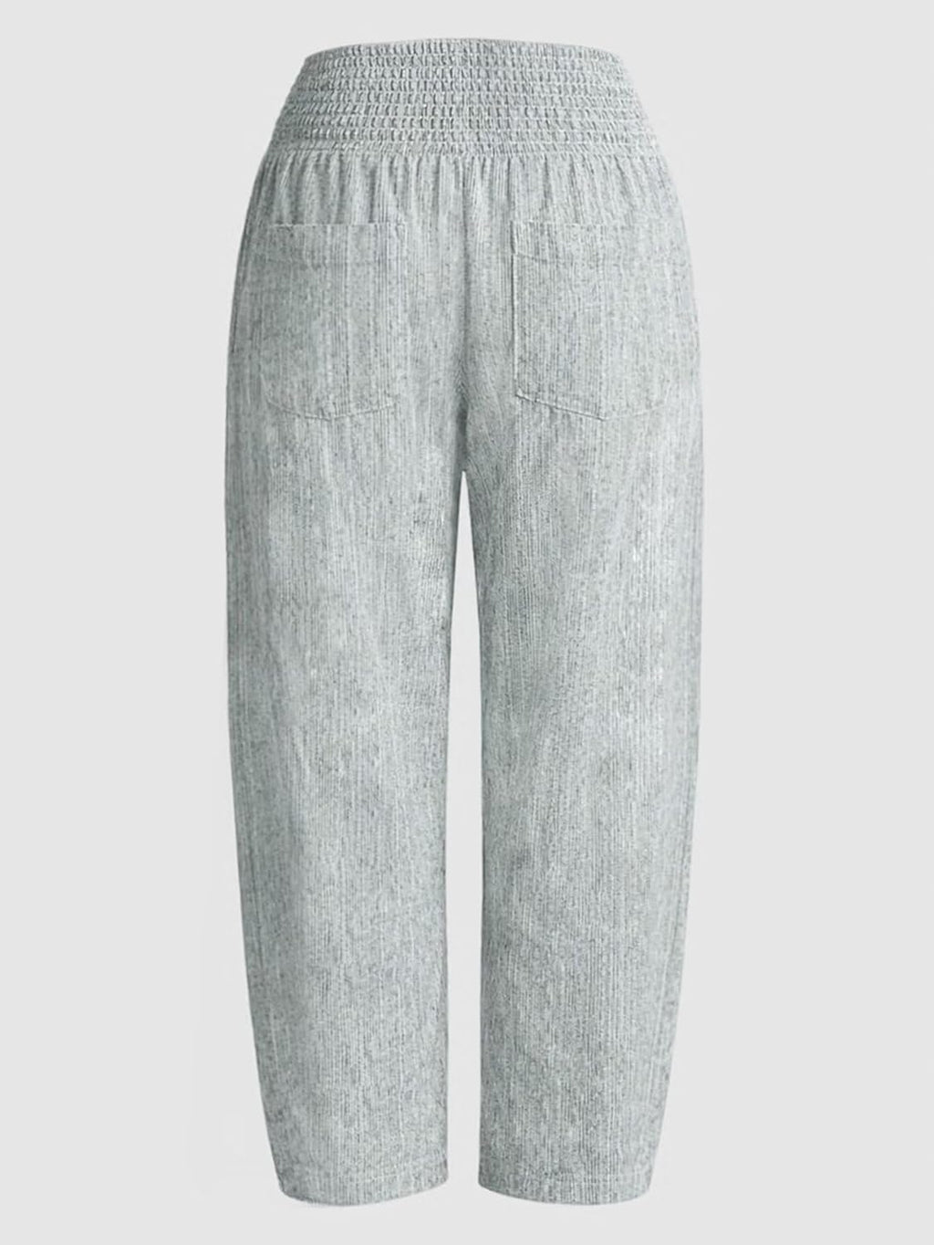 Wella Pantalone Donna Barrel – Linea Large, Vita Alta Smockée, Casual Chic Estate