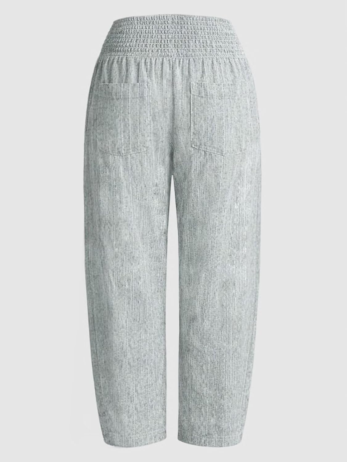 Wella Pantalone Donna Barrel – Linea Large, Vita Alta Smockée, Casual Chic Estate