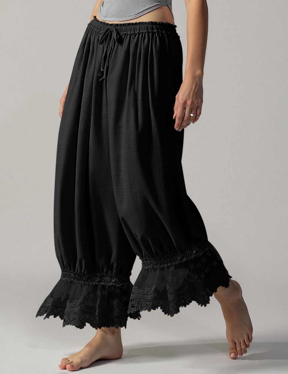 Tyra Pantalone Donna Vintage – Bloomer Lin Pizzo, Linea Large Ruffle Estate Chic