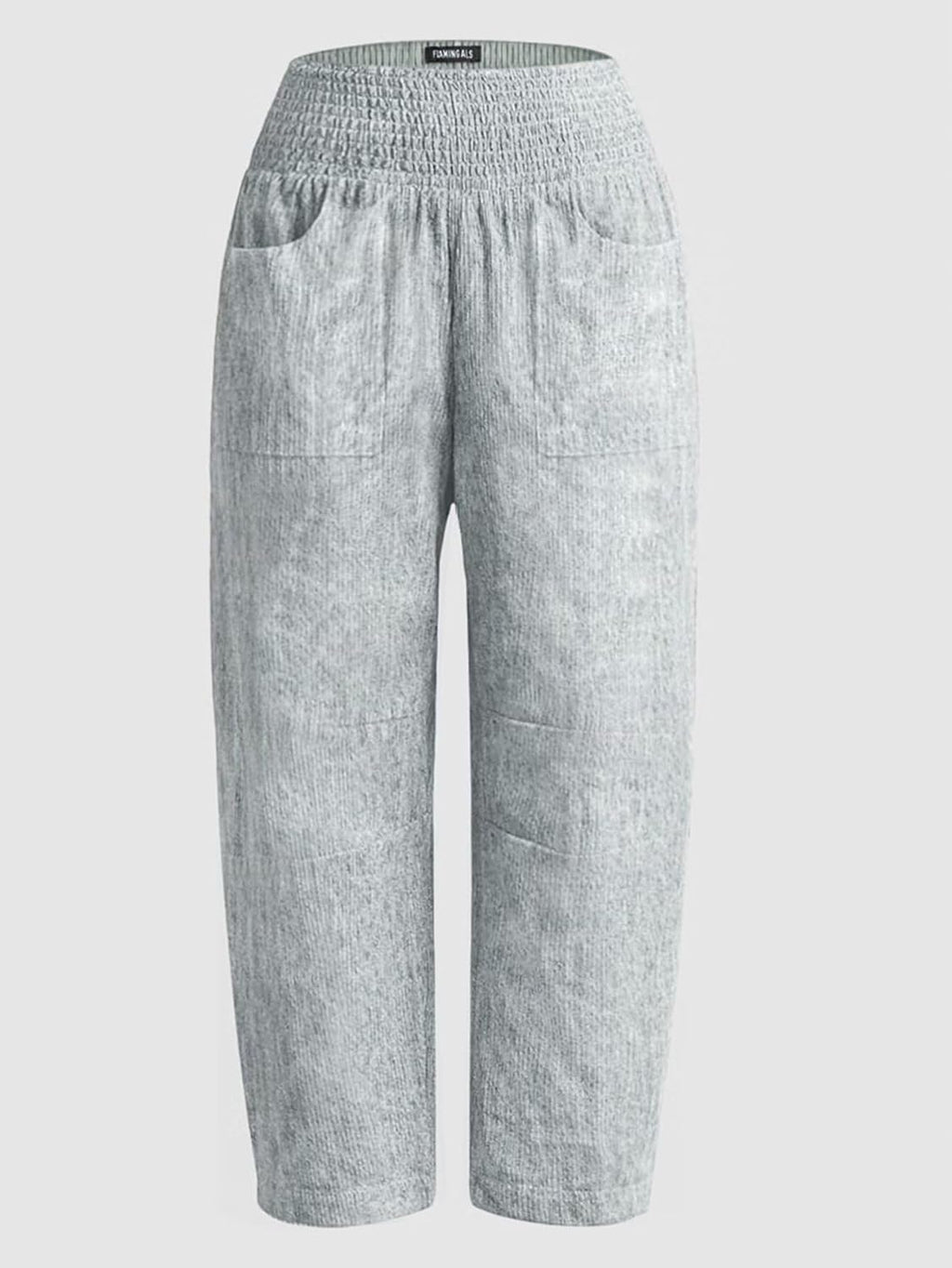Wella Pantalone Donna Barrel – Linea Large, Vita Alta Smockée, Casual Chic Estate
