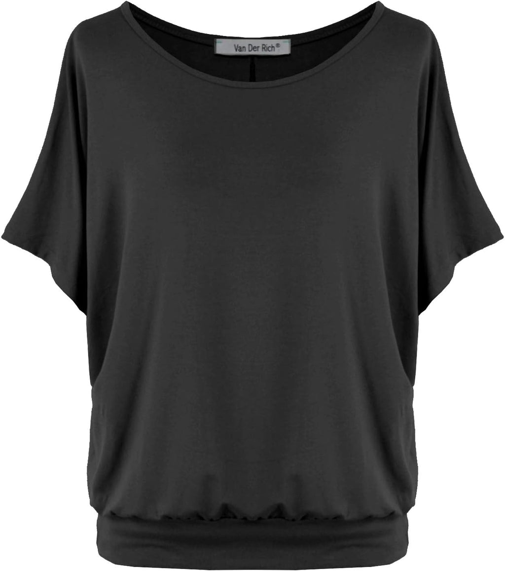 Tyronia T-Shirt Donna Oversize – Manches Chauve-Souris, Viscose Stretch Made in Italy