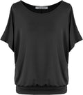 Tyronia T-Shirt Donna Oversize – Manches Chauve-Souris, Viscose Stretch Made in Italy