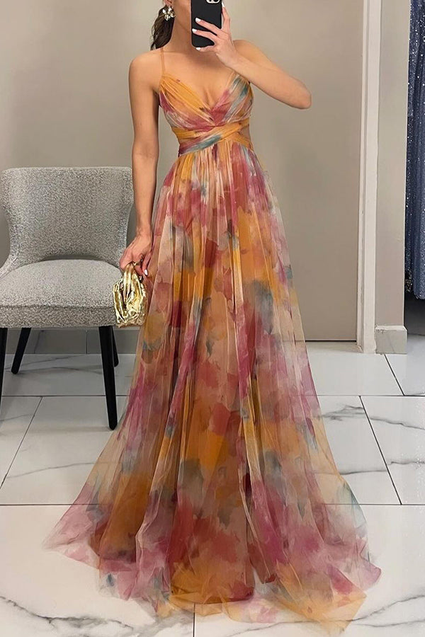Abito Lungo Donna in mesh, motivo floreale — vista 4