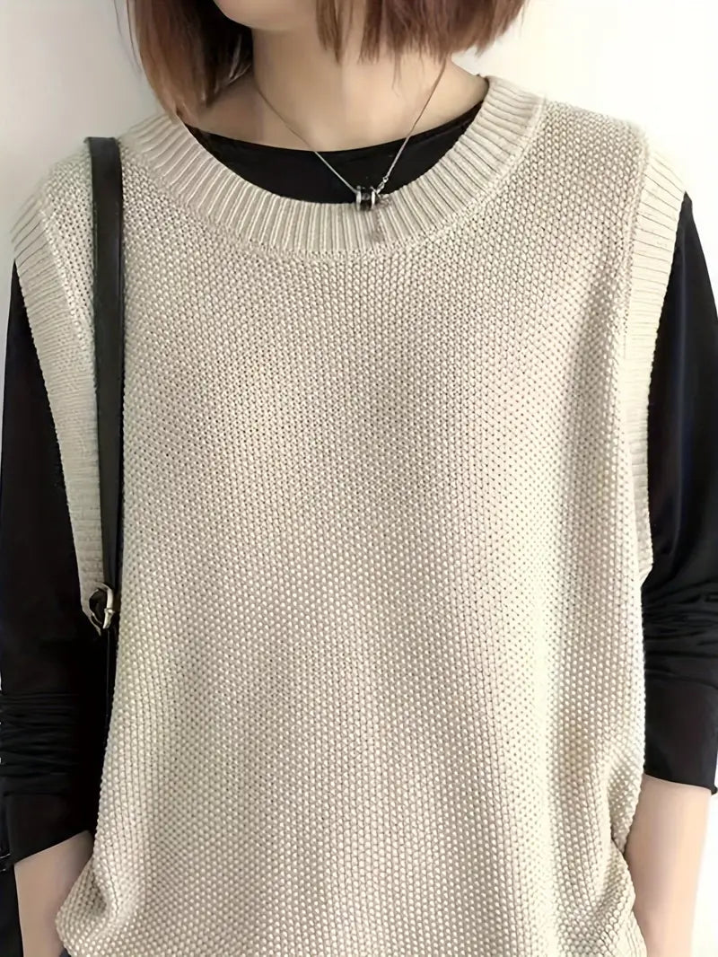 Vanya Maglione Senza Maniche Donna – Linea Droite Confortevole & Girocollo Classique