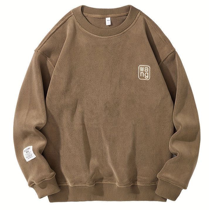 Pull Casual a Girocollo con Lettres Brodées per Uomo