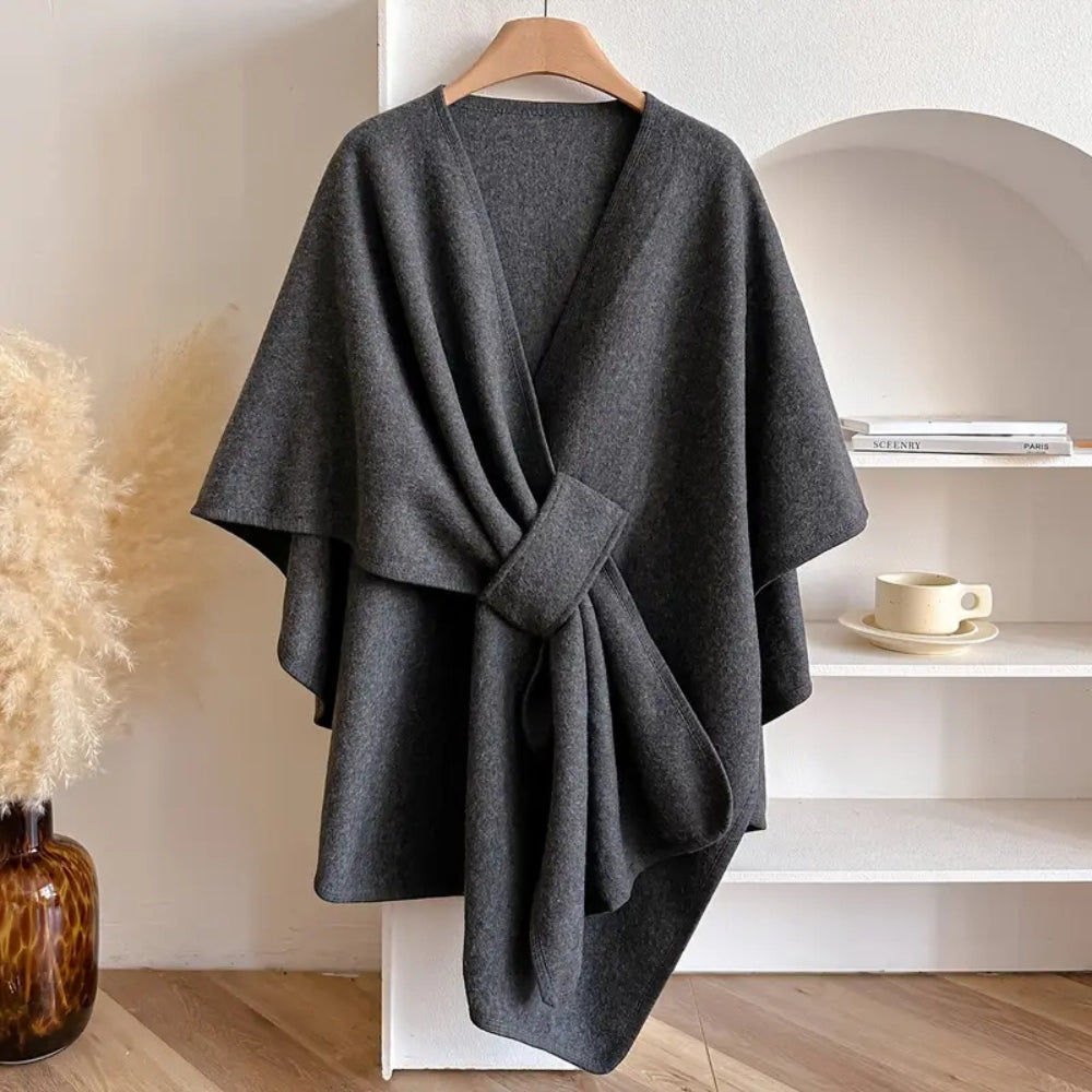 Vivian Cappotto Cape Donna – Poncho Inverno Elegante Linea-Vent in Microfibres Douces & Chaudes