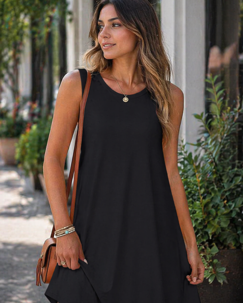 Yendy Abito Estate Donna – Abito Débardeur Girocollo Linea Fluida, Style Bohémien con Tasche
