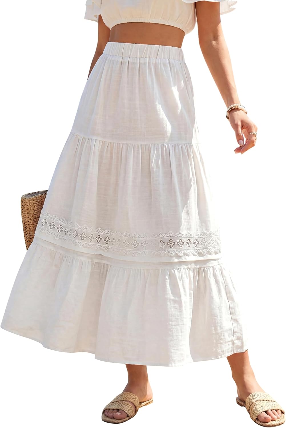 Jelly Gonna Maxi Donna – Gonna Bohémien Vita Alta, Fluida & Pizzo Estate