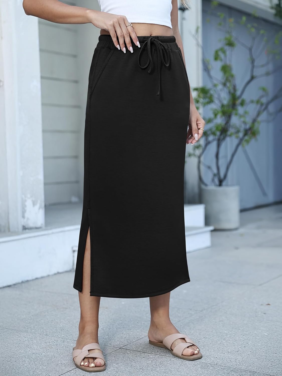Jessa Gonna Maxi Donna – Gonna Vita Alta, Fendue & Tasche Casual Chic