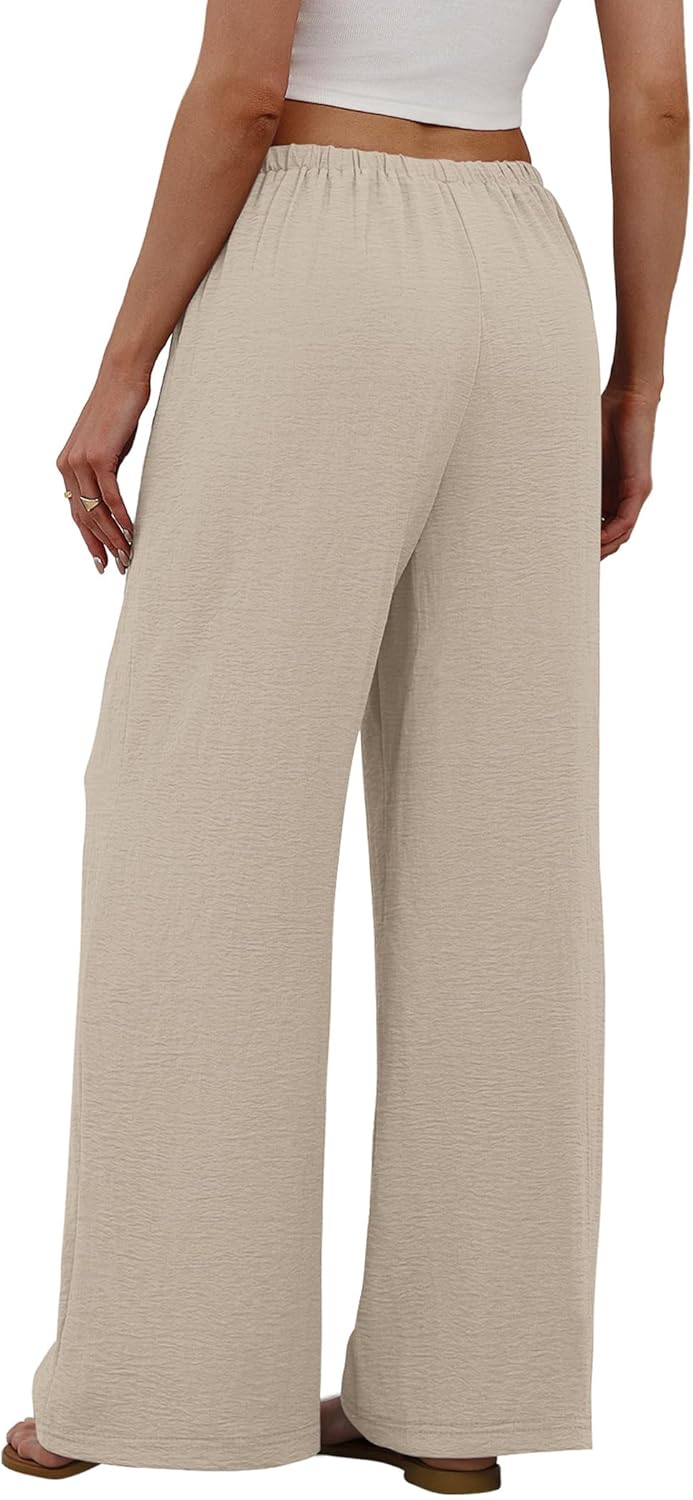 Zoé Pantalone Donna – Pantalone Palazzo Large Vita Elastica & Tasche Estate
