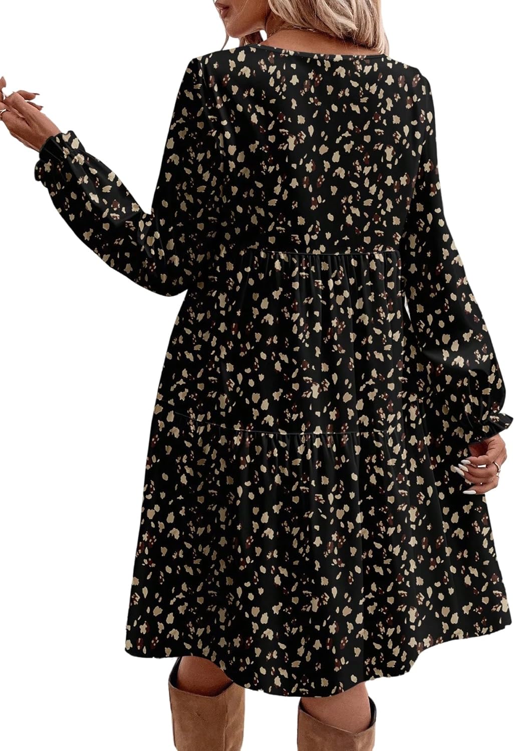 Sophie Abito Donna a Fiori – Maniche Lunghe, Girocollo, Vestibilità Ampia Balze