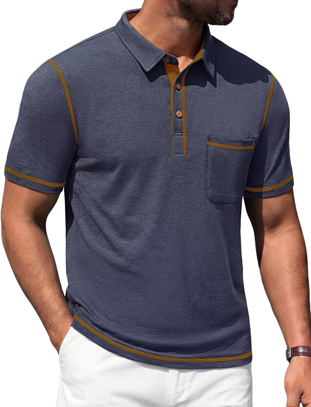 Vianney Polo Uomo – Polo Leggero Cotone, Poche & Style Casual Chic Estate