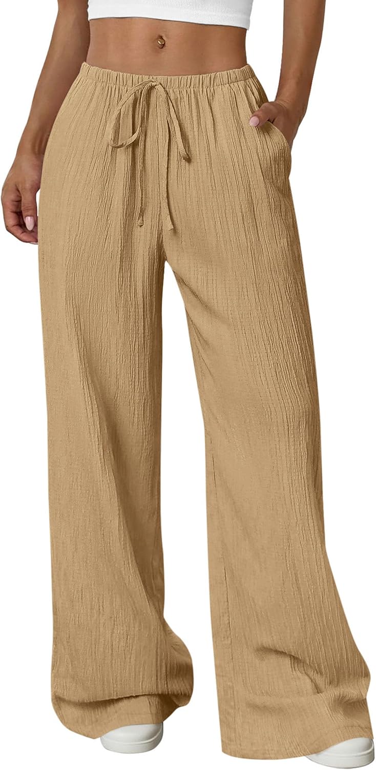 Jessica Pantalone Donna – Palazzo Large Vita Alta Cordon & Tasche Estate