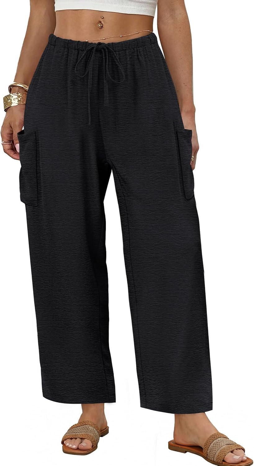 Maja Pantalone Donna – Palazzo Large Fluida Vita Elastica & Tasche Estate