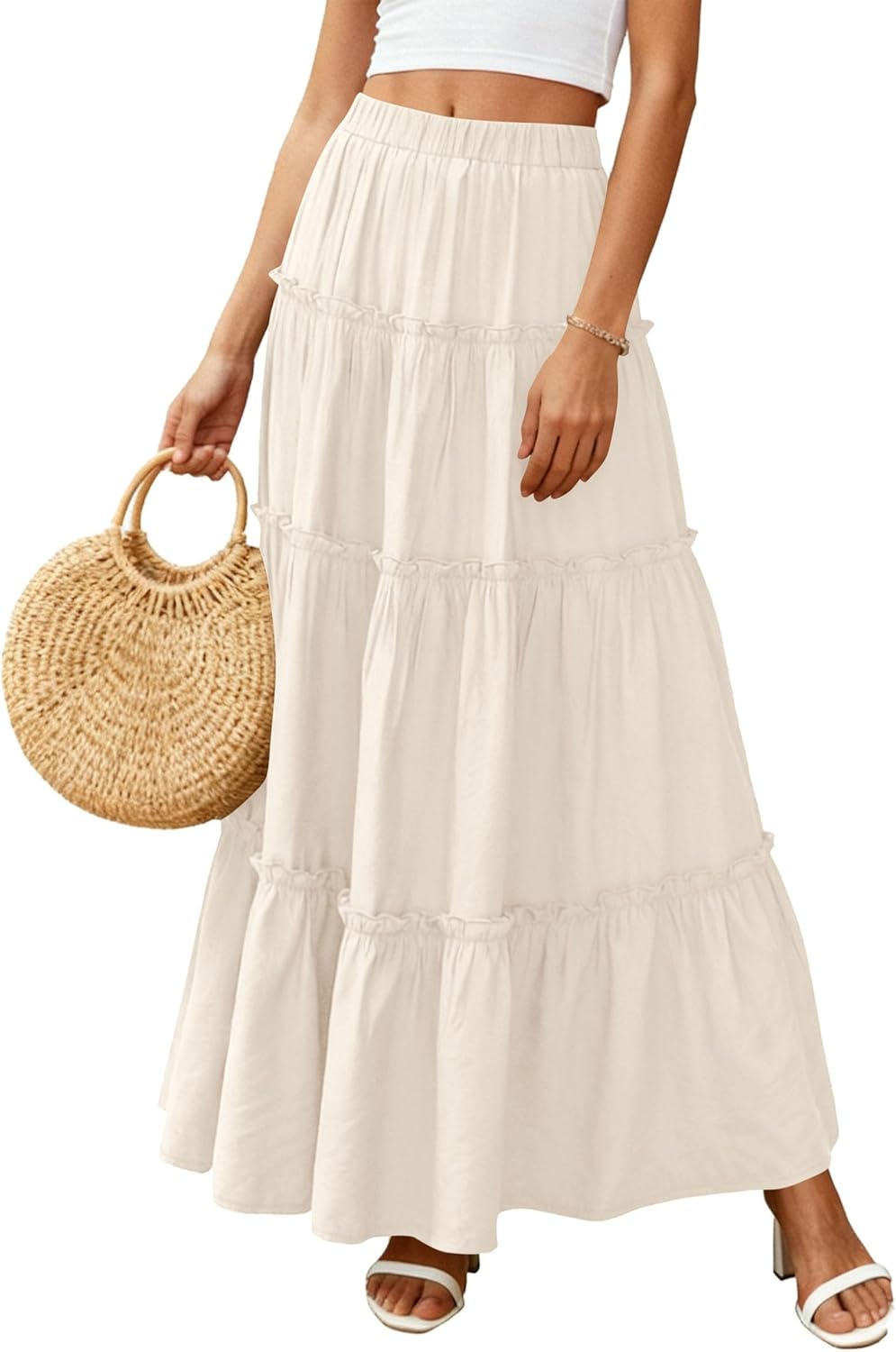 Layza Gonna Maxi Donna – Gonna Bohémien Vita Alta, Fluida & Balze Estate