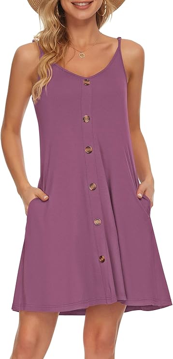 Gabbie Abito Estate Donna – Bretella Fines, Scollo a V & Tasche Linea Fluida Plage