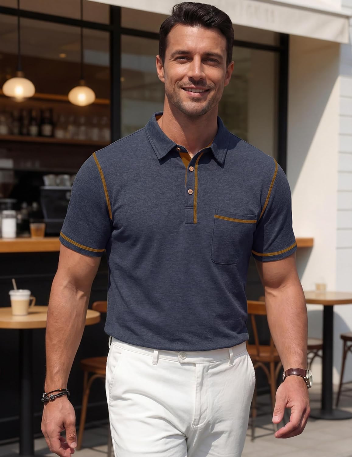 Vianney Polo Uomo – Polo Leggero Cotone, Poche & Style Casual Chic Estate