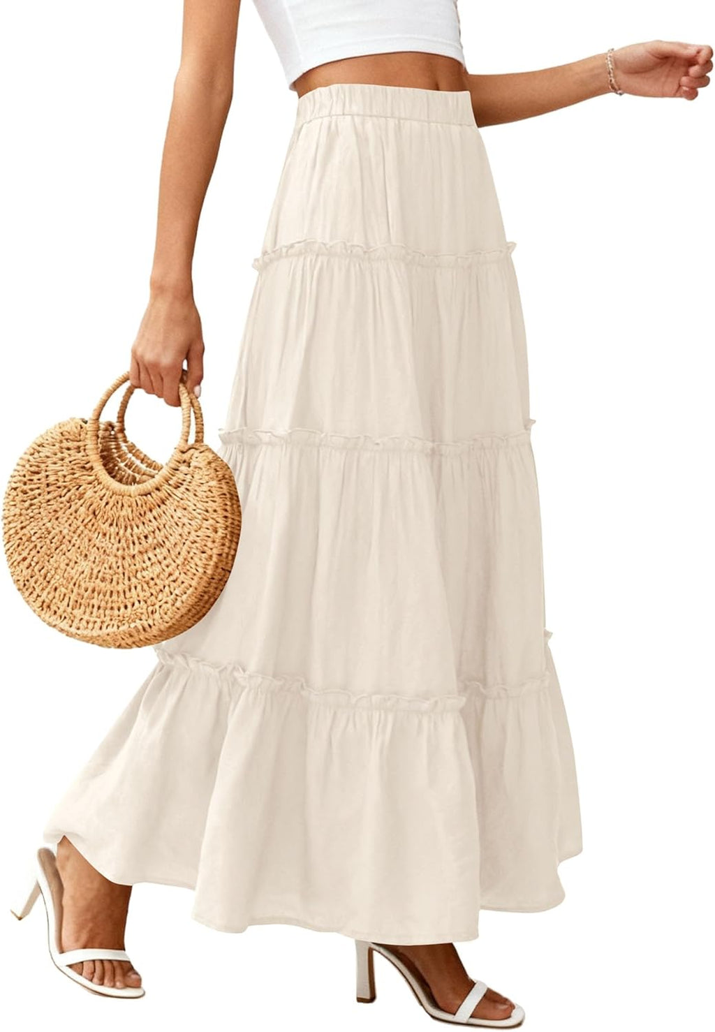 Layza Gonna Maxi Donna – Gonna Bohémien Vita Alta, Fluida & Balze Estate