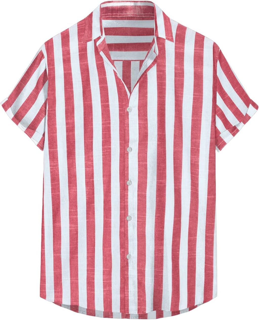 Josh Camicia Uomo – Camicia Rayée Maniche Corte, Style Estate Casual Chic