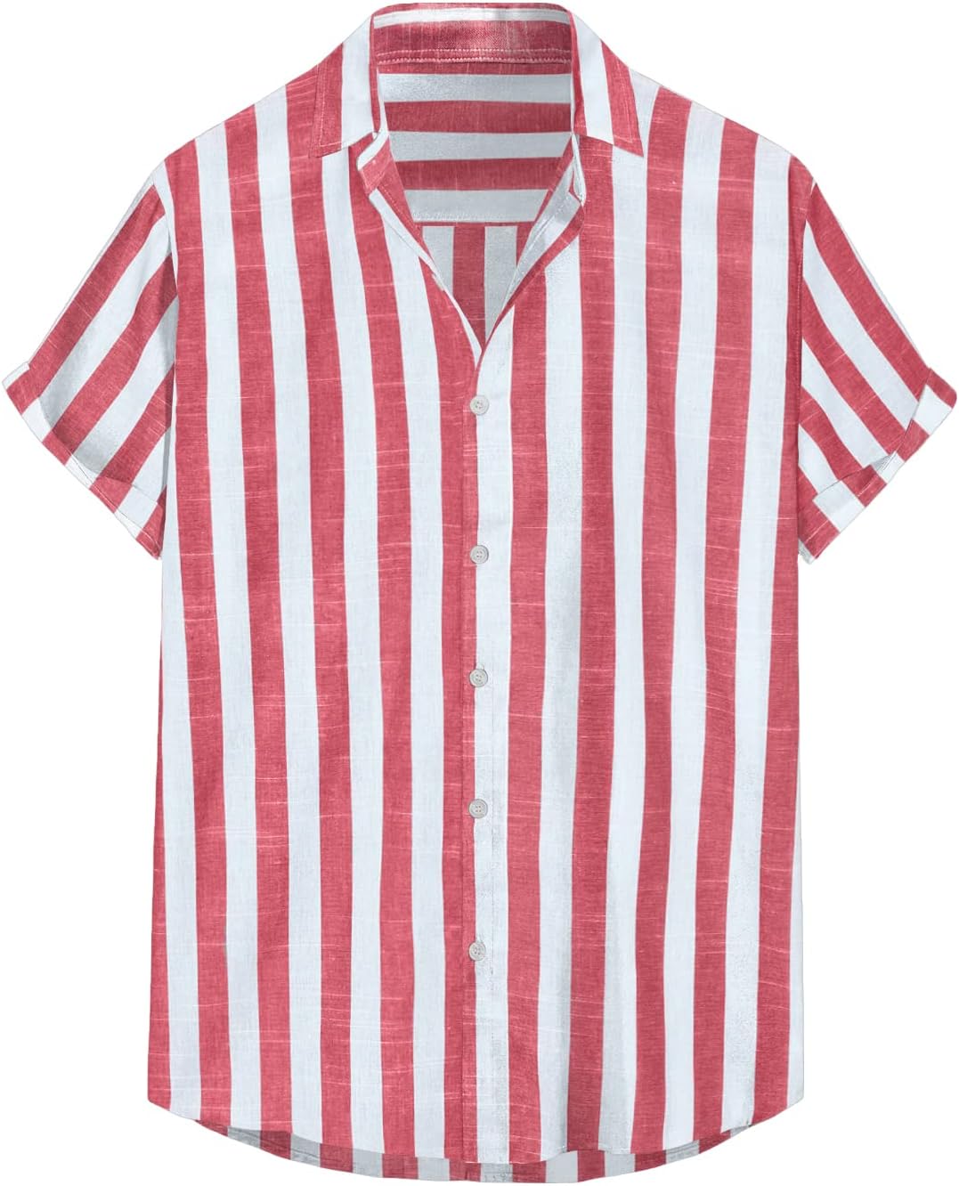 Josh Camicia Uomo – Camicia Rayée Maniche Corte, Style Estate Casual Chic