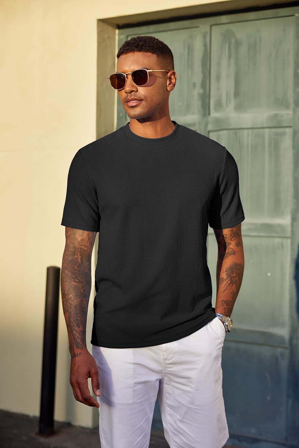 Wilbert T-Shirt Uomo – T-Shirt Maglia Texturée, Leggero & Style Casual Chic