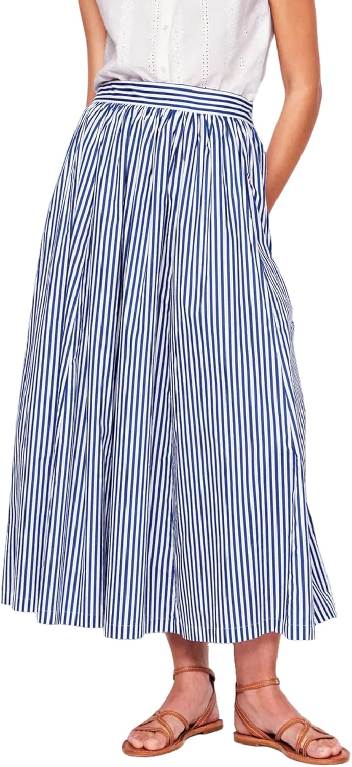 Marina Gonna Rayée Donna – Gonna Midi Vita Elastica a Trapezio & Tasche