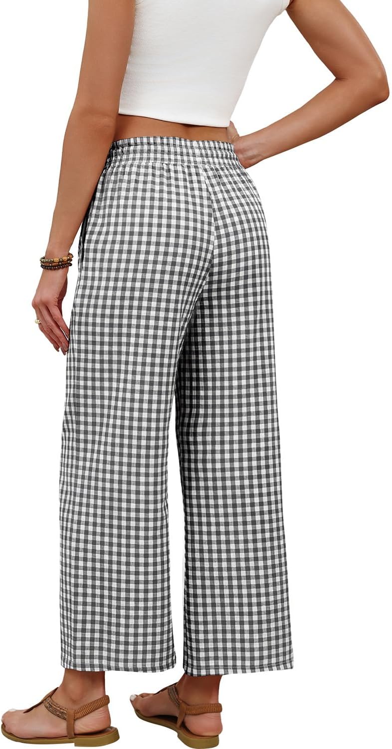 Mindi Pantalone Donna Palazzo – Linea Large Fluida, Vita Elastica Cordon Casual Chic