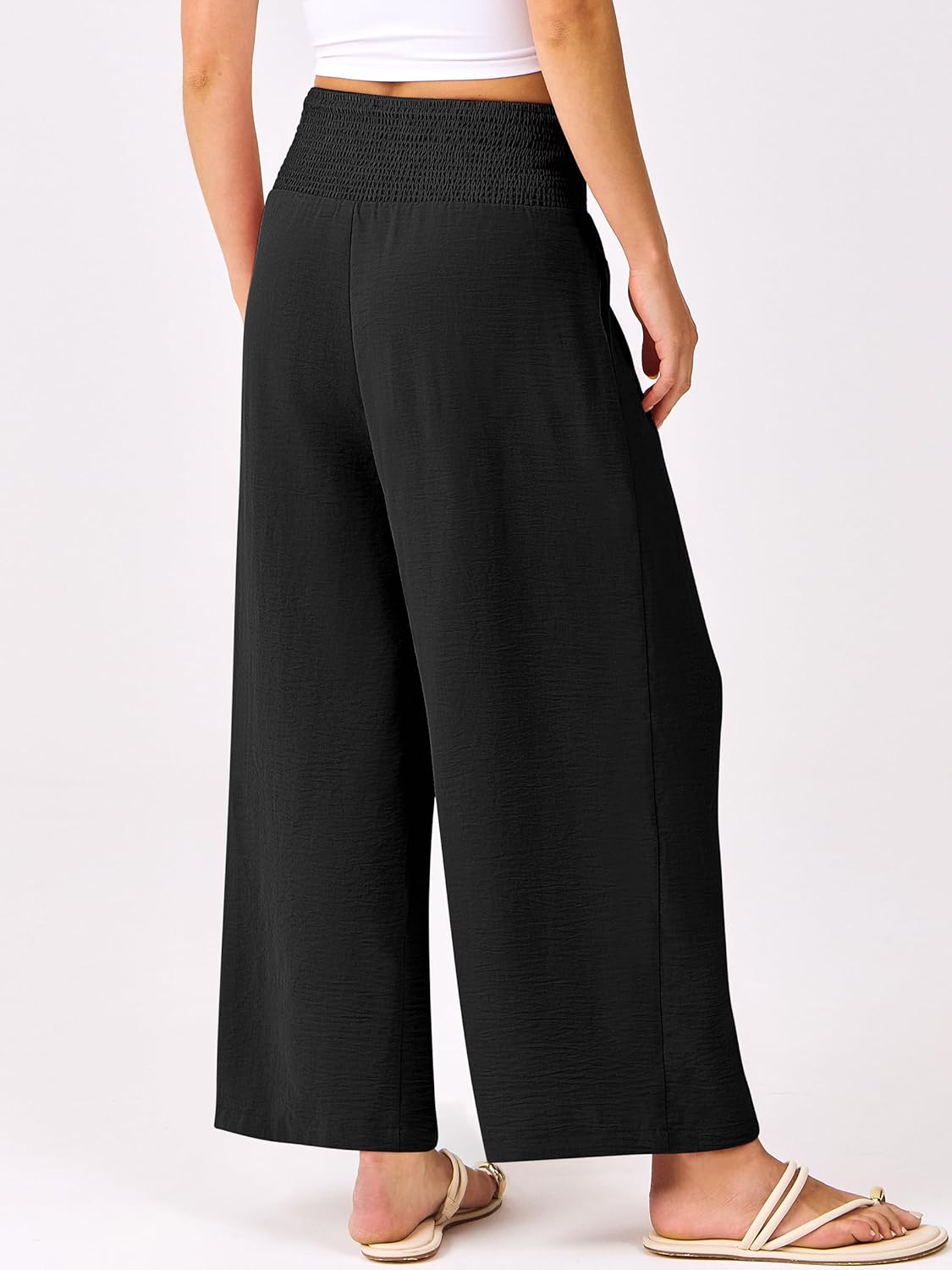 Roxanne Pantalone Donna – Palazzo Large Vita Alta Fluida & Tasche Estate