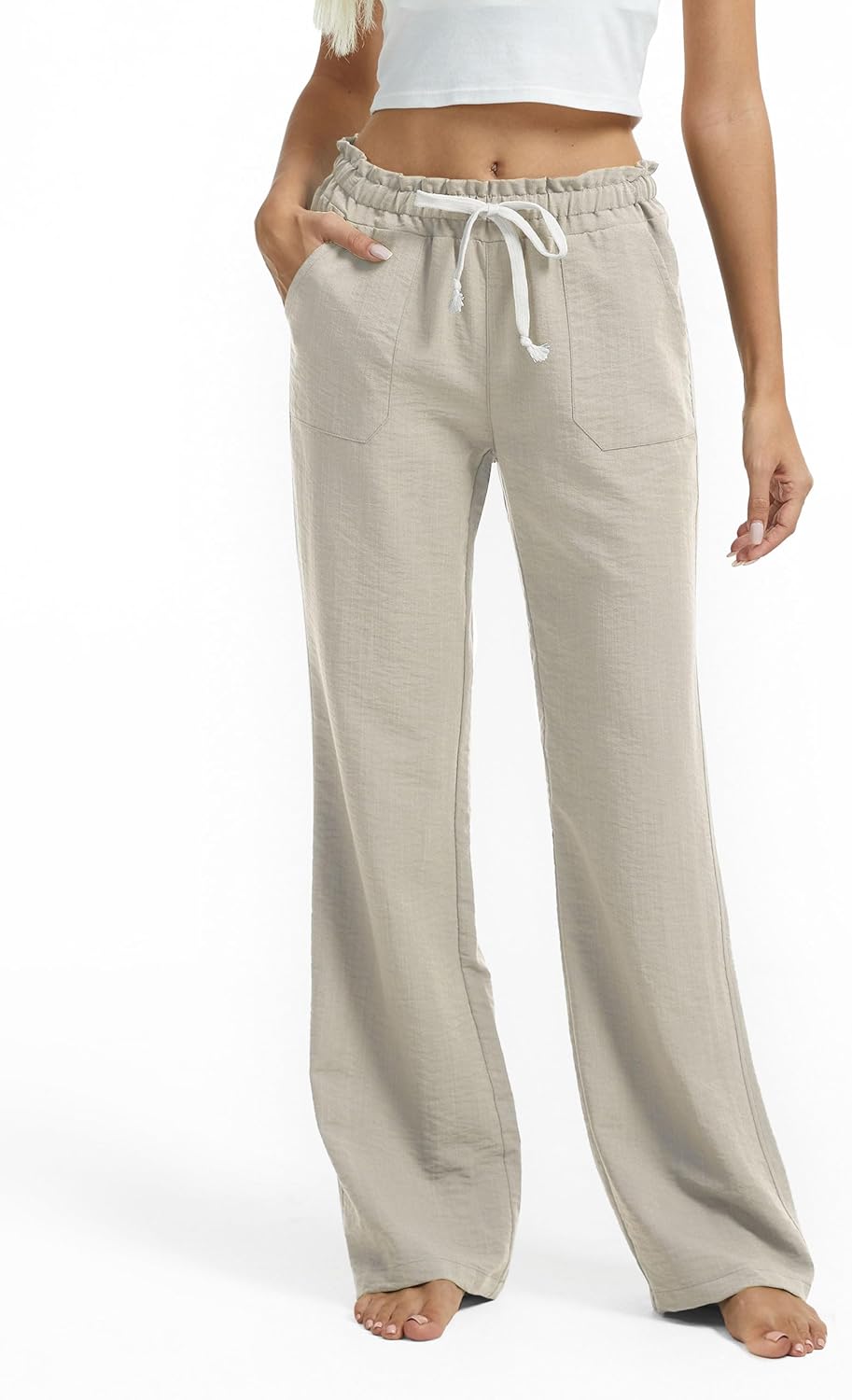 Sassy Pantalone Donna Tall – Palazzo Lin Long Tailles 30-36 & Tasche
