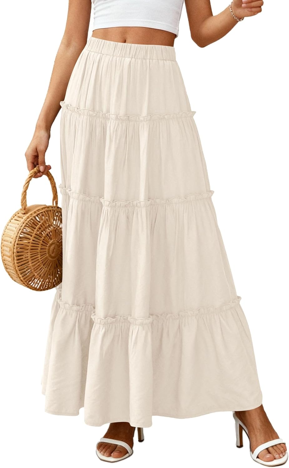 Layza Gonna Maxi Donna – Gonna Bohémien Vita Alta, Fluida & Balze Estate