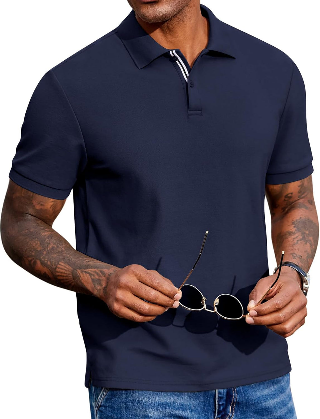 Luke Polo Uomo – Polo Cotone Piqué Maniche Corte, Style Casual & Golf Elegante