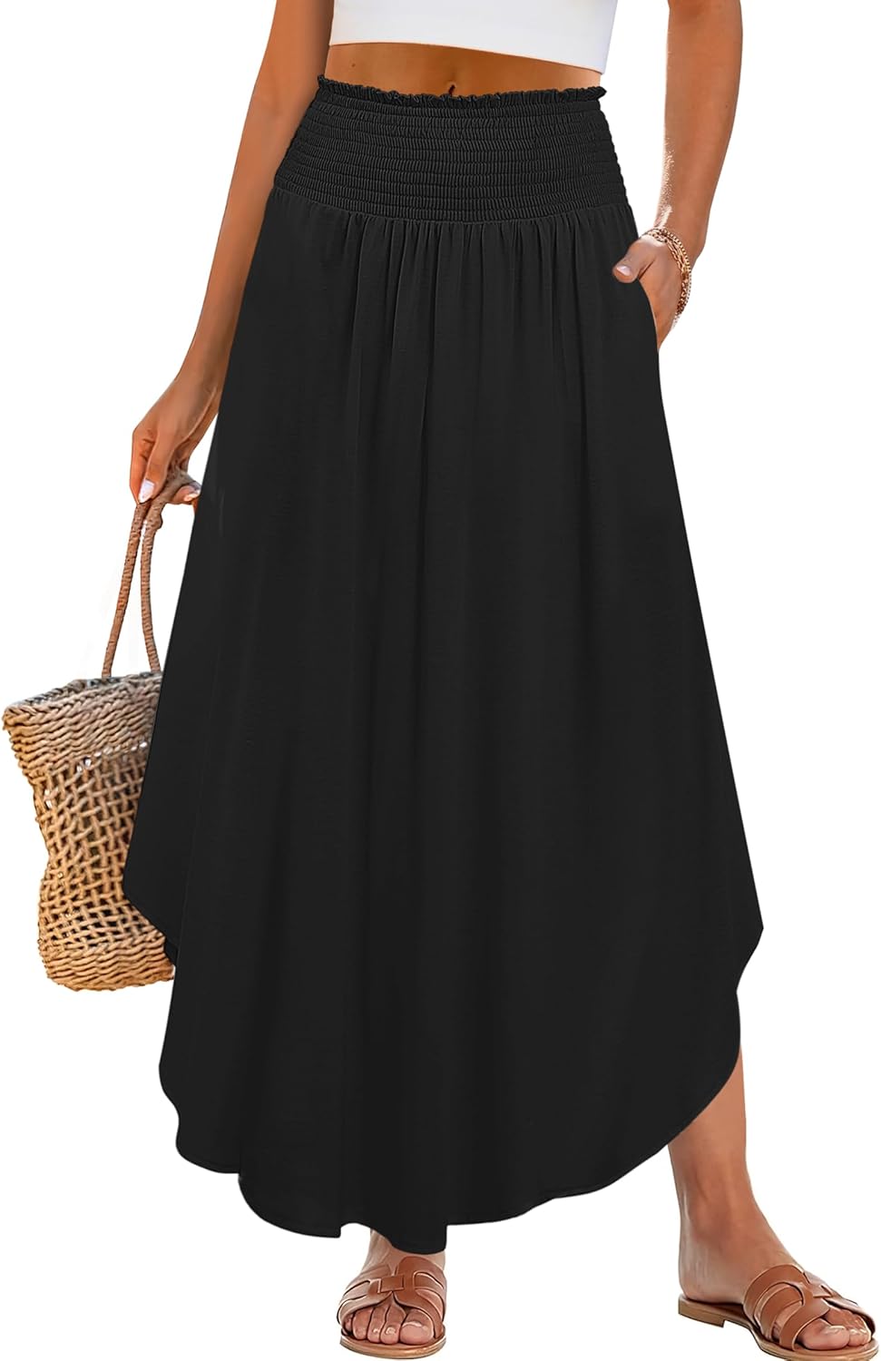 Lulu Gonna Longue Donna – Gonna Maxi Bohémien a Fiori, Vita Alta & Fluida