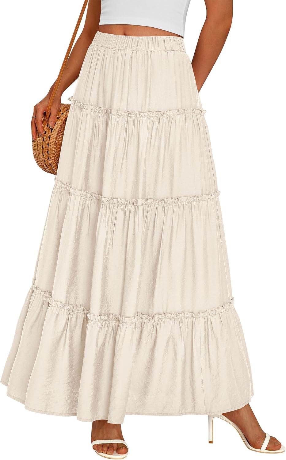 Layza Gonna Maxi Donna – Gonna Bohémien Vita Alta, Fluida & Balze Estate