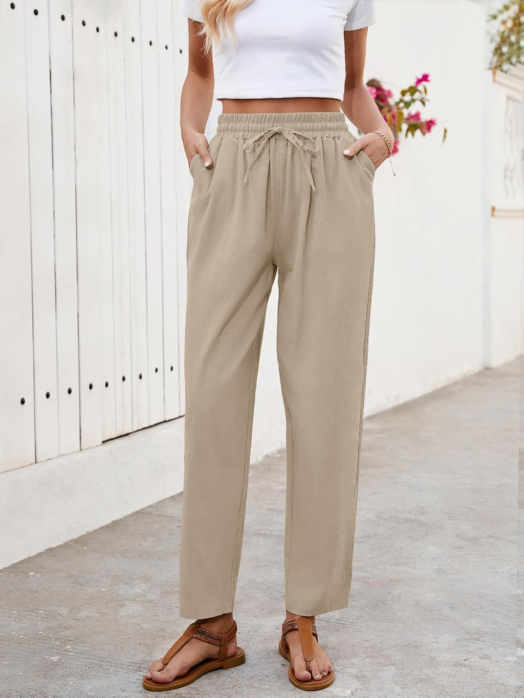 Ysabel Pantalone Donna Lin Capri – Pizzo, Linea Large, Vita Elastica Estate Chic