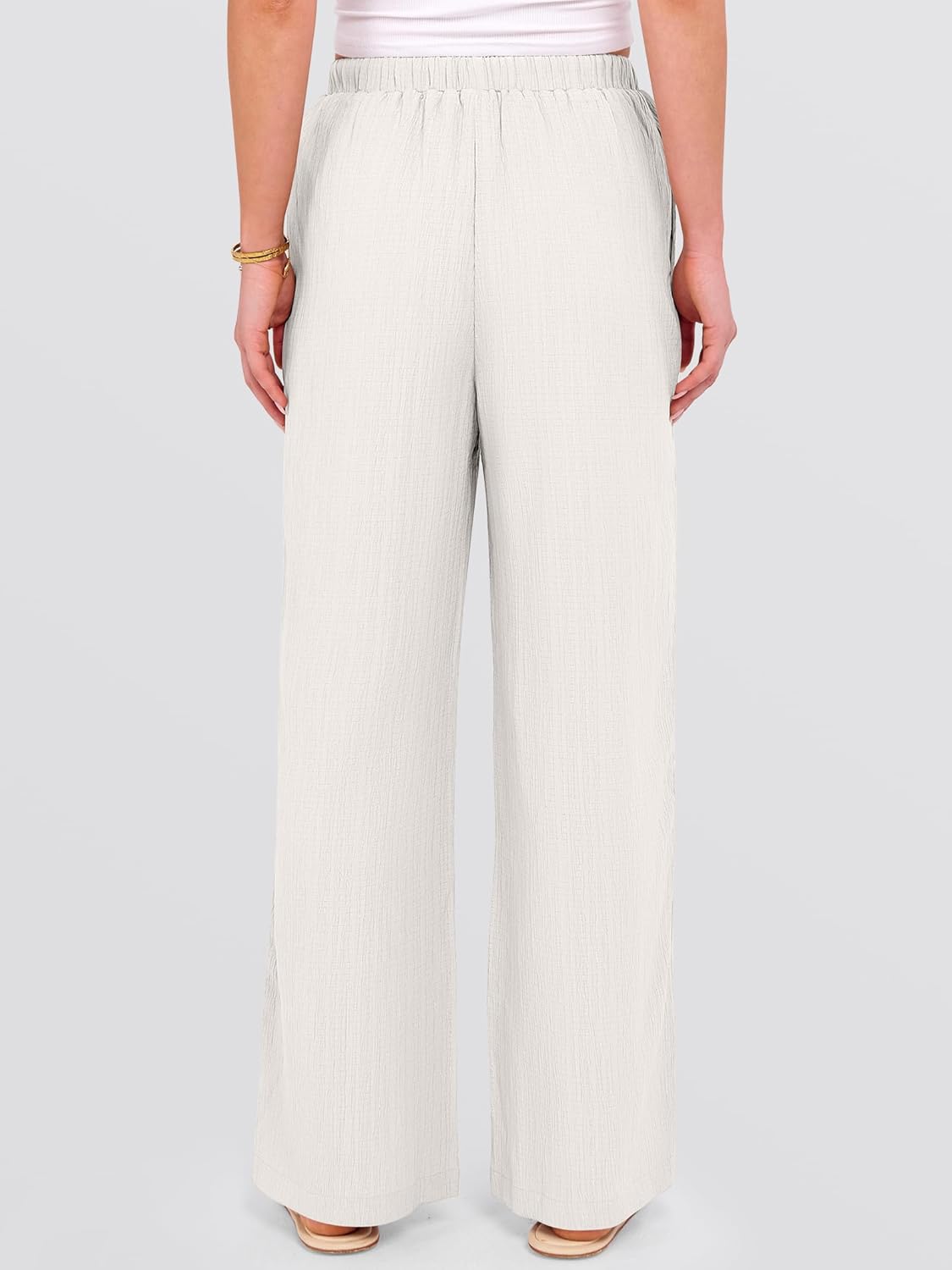 Malaya Pantalone Donna – Pantalone Palazzo Large Vita Elastica & Tasche Estate