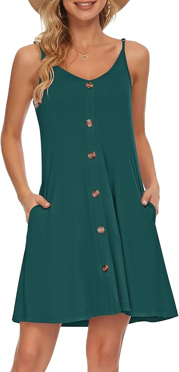 Gabbie Abito Estate Donna – Bretella Fines, Scollo a V & Tasche Linea Fluida Plage