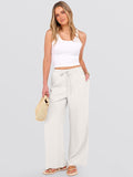 Malaya Pantalone Donna – Pantalone Palazzo Large Vita Elastica & Tasche Estate