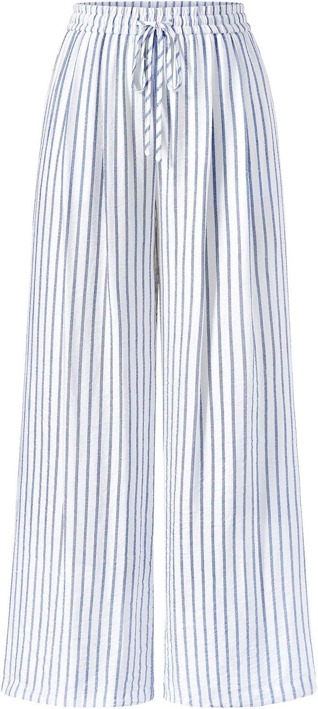 Maggie Pantalone Donna – Pantalone Palazzo a Fiori Vita Elastica Large Estate