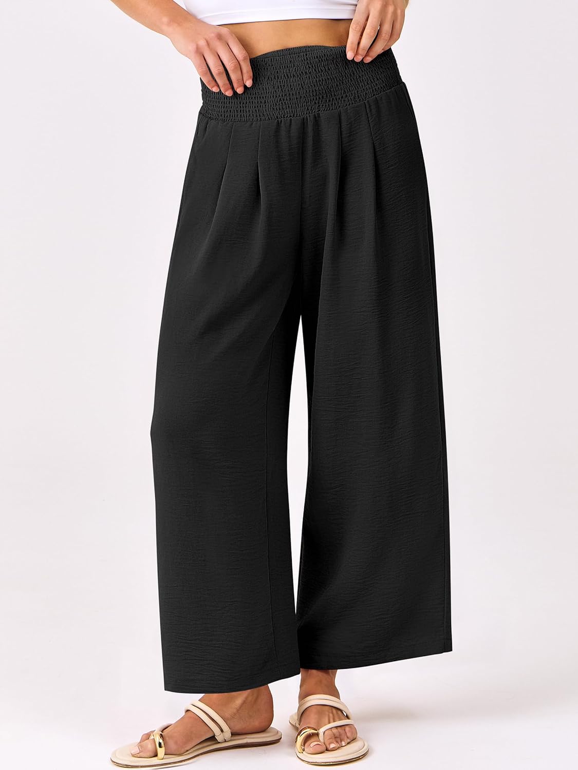 Roxanne Pantalone Donna – Palazzo Large Vita Alta Fluida & Tasche Estate
