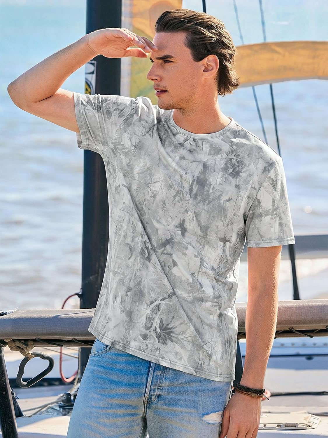 Ryan T-Shirt Uomo – Tee-Shirt Tie Dye Stretch, Style Vintage Streetwear Estate