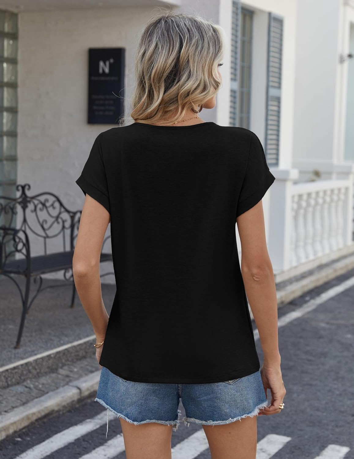 Jesusa Top Donna Pizzo – Girocollo, Maniche Corte, Crochet Elegante Estate
